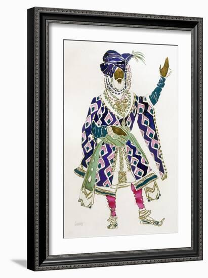 Costume Design for a Sultan (W/C on Paper)-Leon Bakst-Framed Giclee Print