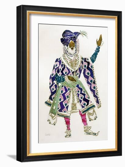 Costume Design for a Sultan (W/C on Paper)-Leon Bakst-Framed Giclee Print