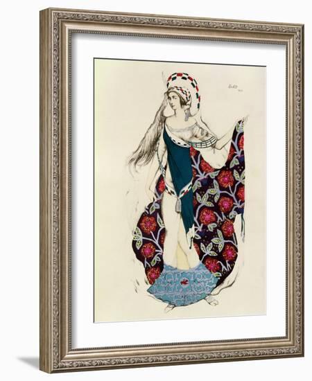 Costume Design for a Woman, from Judith, 1922-Leon Bakst-Framed Giclee Print