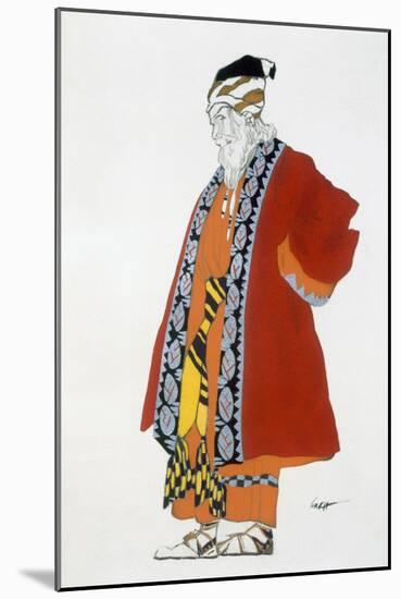 Costume Design for an Old Man in a Red Coat (Colour Litho)-Leon Bakst-Mounted Giclee Print