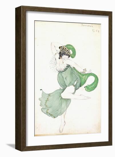 Costume Design for 'Bacchanale', Soloist Ballerina-Leon Bakst-Framed Giclee Print