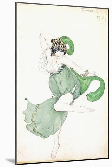 Costume Design for 'Bacchanale', Soloist Ballerina-Leon Bakst-Mounted Giclee Print