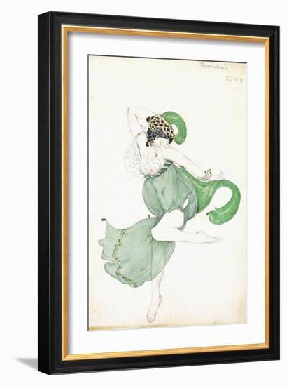 Costume Design for 'Bacchanale', Soloist Ballerina-Leon Bakst-Framed Giclee Print