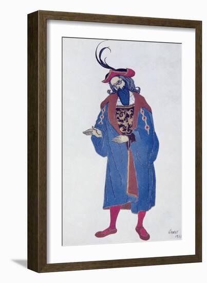 Costume Design for Blue-Beard, from Sleeping Beauty, 1921-Leon Bakst-Framed Giclee Print