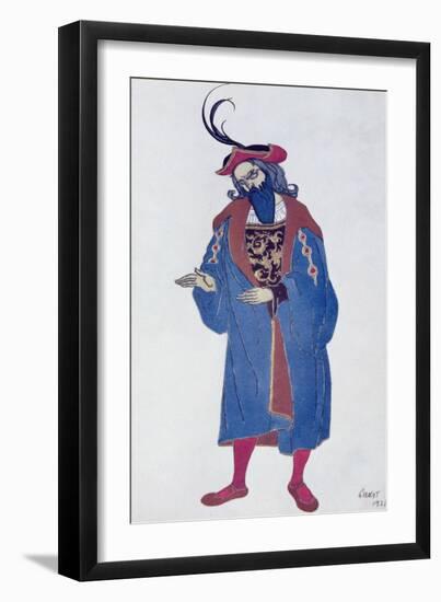 Costume Design for Blue-Beard, from Sleeping Beauty, 1921-Leon Bakst-Framed Giclee Print