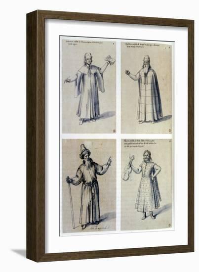 Costume Design for Classical Figures, 16th Century-Giuseppe Arcimboldi-Framed Giclee Print