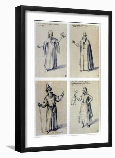 Costume Design for Classical Figures, 16th Century-Giuseppe Arcimboldi-Framed Giclee Print