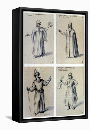 Costume Design for Classical Figures, 16th Century-Giuseppe Arcimboldi-Framed Premier Image Canvas