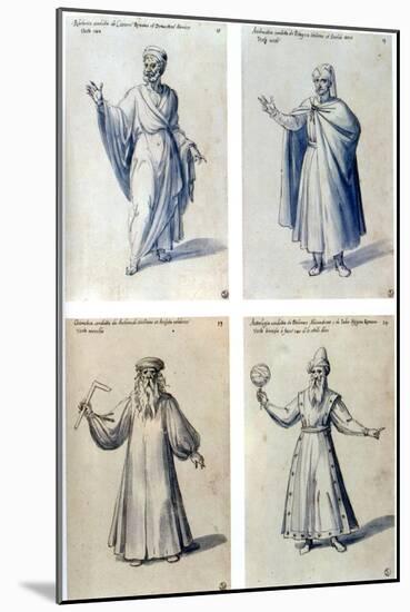 Costume Design for Classical Figures, 16th Century-Giuseppe Arcimboldi-Mounted Giclee Print
