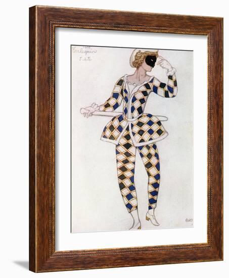 Costume Design for Harlequin, from Sleeping Beauty, 1921-Leon Bakst-Framed Giclee Print