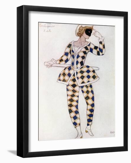 Costume Design for Harlequin, from Sleeping Beauty, 1921-Leon Bakst-Framed Giclee Print