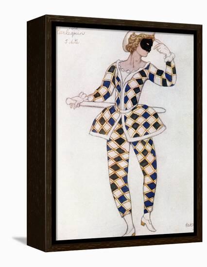 Costume Design for Harlequin, from Sleeping Beauty, 1921-Leon Bakst-Framed Premier Image Canvas