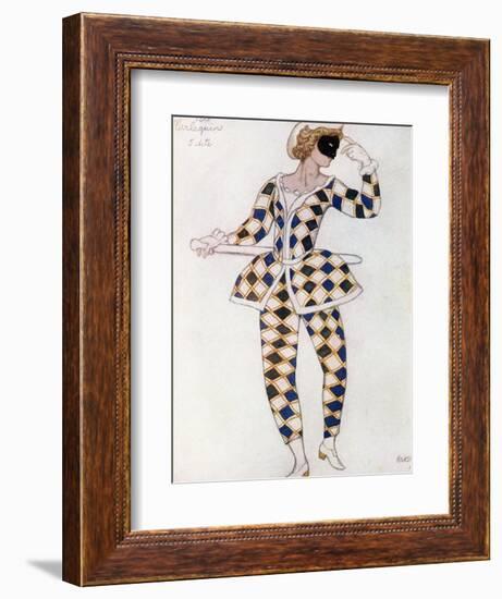 Costume Design for Harlequin, from Sleeping Beauty, 1921-Leon Bakst-Framed Giclee Print