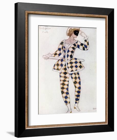 Costume Design for Harlequin, from Sleeping Beauty, 1921-Leon Bakst-Framed Giclee Print