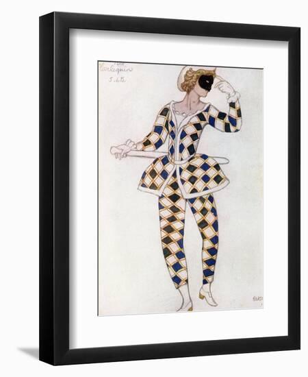 Costume Design for Harlequin, from Sleeping Beauty, 1921-Leon Bakst-Framed Giclee Print