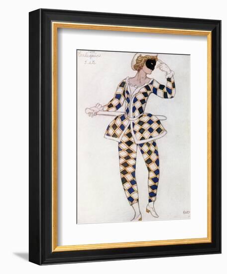 Costume Design for Harlequin, from Sleeping Beauty, 1921-Leon Bakst-Framed Giclee Print