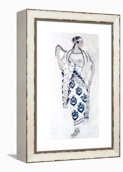 Costume Design for Ida Rubinstein as Helen in the Ballet Helen of Sparta, 1912-Leon Bakst-Framed Premier Image Canvas