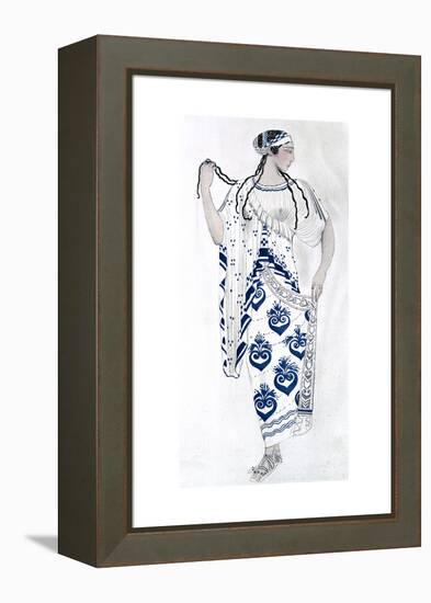 Costume Design for Ida Rubinstein as Helen in the Ballet Helen of Sparta, 1912-Leon Bakst-Framed Premier Image Canvas