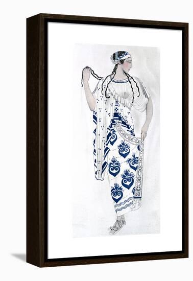 Costume Design for Ida Rubinstein as Helen in the Ballet Helen of Sparta, 1912-Leon Bakst-Framed Premier Image Canvas