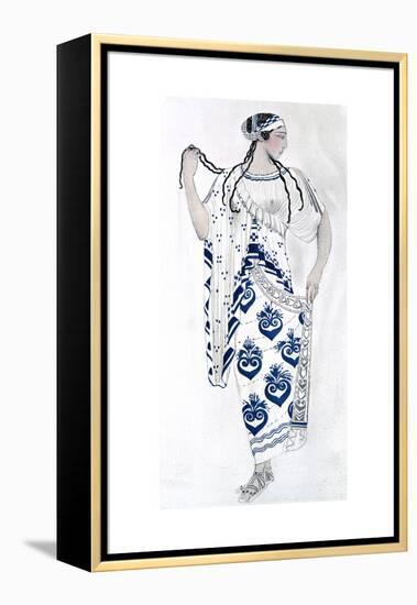 Costume Design for Ida Rubinstein as Helen in the Ballet Helen of Sparta, 1912-Leon Bakst-Framed Premier Image Canvas