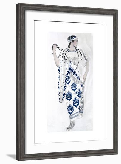 Costume Design for Ida Rubinstein as Helen in the Ballet Helen of Sparta, 1912-Leon Bakst-Framed Giclee Print