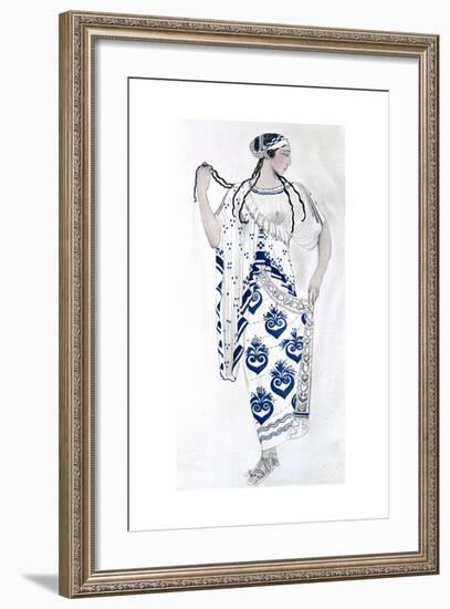 Costume Design for Ida Rubinstein as Helen in the Ballet Helen of Sparta, 1912-Leon Bakst-Framed Giclee Print