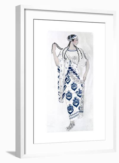 Costume Design for Ida Rubinstein as Helen in the Ballet Helen of Sparta, 1912-Leon Bakst-Framed Giclee Print