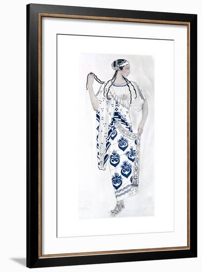 Costume Design for Ida Rubinstein as Helen in the Ballet Helen of Sparta, 1912-Leon Bakst-Framed Giclee Print