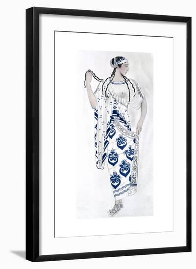 Costume Design for Ida Rubinstein as Helen in the Ballet Helen of Sparta, 1912-Leon Bakst-Framed Giclee Print