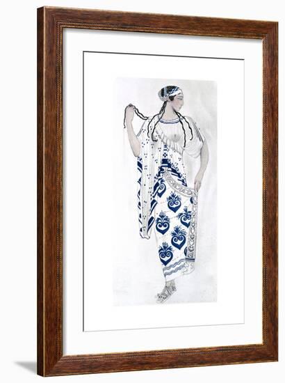 Costume Design for Ida Rubinstein as Helen in the Ballet Helen of Sparta, 1912-Leon Bakst-Framed Giclee Print