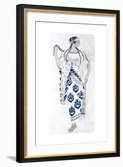 Costume Design for Ida Rubinstein as Helen in the Ballet Helen of Sparta, 1912-Leon Bakst-Framed Giclee Print