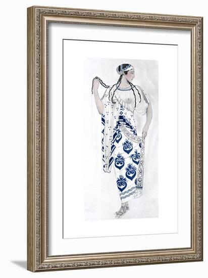 Costume Design for Ida Rubinstein as Helen in the Ballet Helen of Sparta, 1912-Leon Bakst-Framed Giclee Print