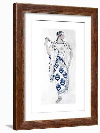 Costume Design for Ida Rubinstein as Helen in the Ballet Helen of Sparta, 1912-Leon Bakst-Framed Giclee Print