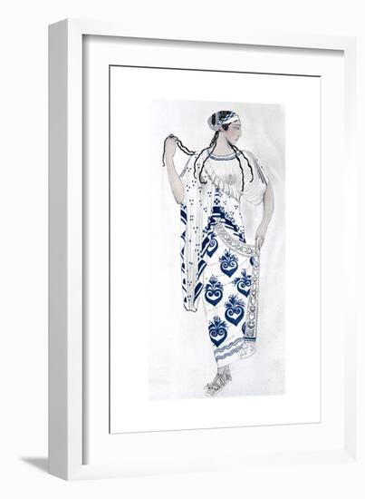 Costume Design for Ida Rubinstein as Helen in the Ballet Helen of Sparta, 1912-Leon Bakst-Framed Giclee Print