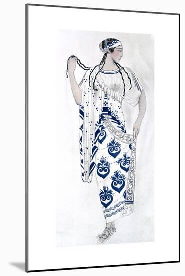 Costume Design for Ida Rubinstein as Helen in the Ballet Helen of Sparta, 1912-Leon Bakst-Mounted Giclee Print