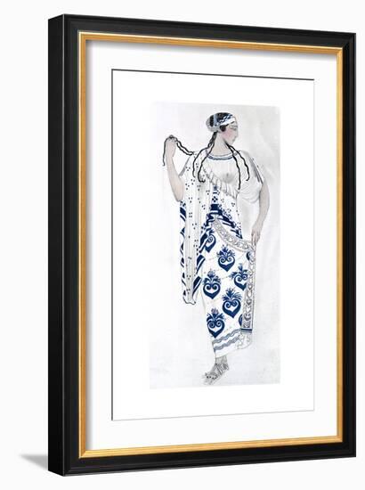 Costume Design for Ida Rubinstein as Helen in the Ballet Helen of Sparta, 1912-Leon Bakst-Framed Giclee Print