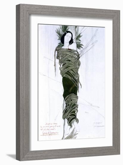 Costume Design for Italian Writer Gabriele D'Annunzio's Drama the Martyrdom of St Sebastian, 1911-Leon Bakst-Framed Giclee Print