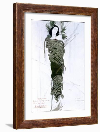 Costume Design for Italian Writer Gabriele D'Annunzio's Drama the Martyrdom of St Sebastian, 1911-Leon Bakst-Framed Giclee Print