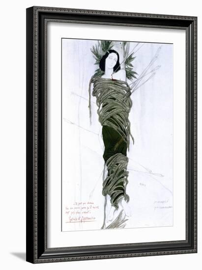 Costume Design for Italian Writer Gabriele D'Annunzio's Drama the Martyrdom of St Sebastian, 1911-Leon Bakst-Framed Giclee Print