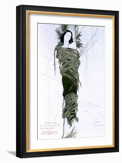 Costume Design for Italian Writer Gabriele D'Annunzio's Drama the Martyrdom of St Sebastian, 1911-Leon Bakst-Framed Giclee Print