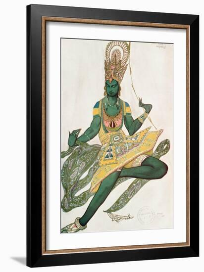 Costume Design for Nijinsky (1889-1950) for His Role as the 'Blue God', 1911 (W/C on Paper)-Leon Bakst-Framed Premium Giclee Print