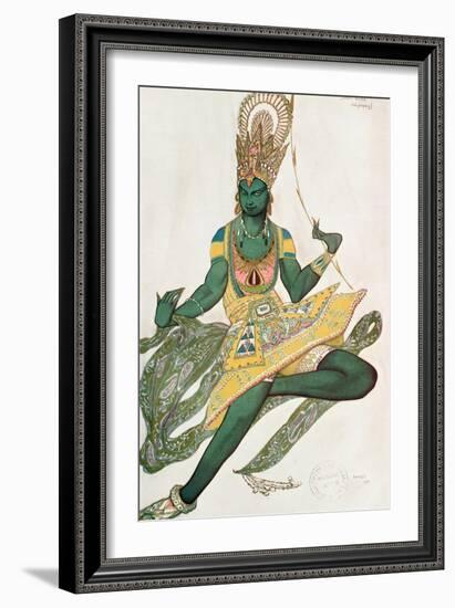 Costume Design for Nijinsky (1889-1950) for His Role as the 'Blue God', 1911 (W/C on Paper)-Leon Bakst-Framed Premium Giclee Print