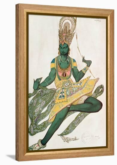 Costume Design for Nijinsky (1889-1950) for His Role as the 'Blue God', 1911 (W/C on Paper)-Leon Bakst-Framed Premier Image Canvas