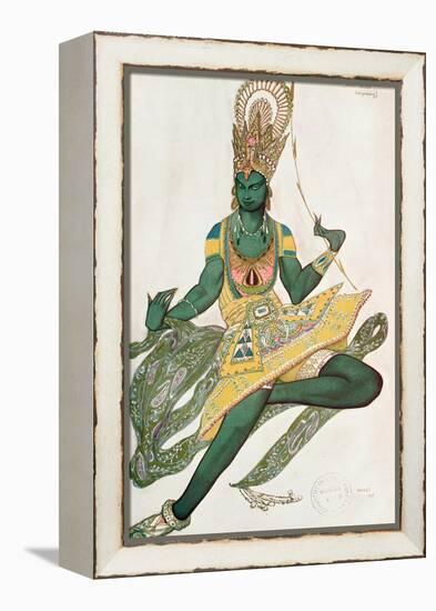 Costume Design for Nijinsky (1889-1950) for His Role as the 'Blue God', 1911 (W/C on Paper)-Leon Bakst-Framed Premier Image Canvas