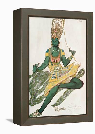 Costume Design for Nijinsky (1889-1950) for His Role as the 'Blue God', 1911 (W/C on Paper)-Leon Bakst-Framed Premier Image Canvas