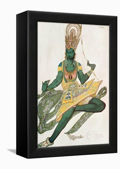 Costume Design for Nijinsky (1889-1950) for His Role as the 'Blue God', 1911 (W/C on Paper)-Leon Bakst-Framed Premier Image Canvas