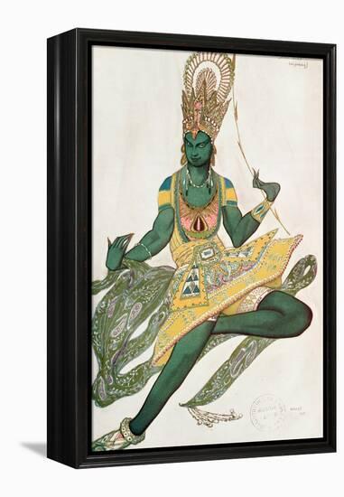 Costume Design for Nijinsky (1889-1950) for His Role as the 'Blue God', 1911 (W/C on Paper)-Leon Bakst-Framed Premier Image Canvas