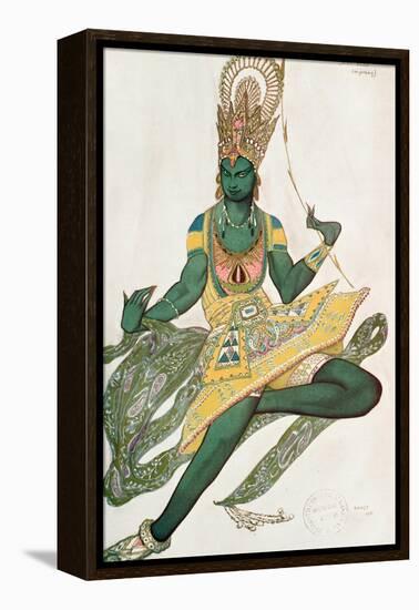 Costume Design for Nijinsky (1889-1950) for His Role as the 'Blue God', 1911 (W/C on Paper)-Leon Bakst-Framed Premier Image Canvas