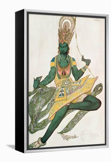 Costume Design for Nijinsky (1889-1950) for His Role as the 'Blue God', 1911 (W/C on Paper)-Leon Bakst-Framed Premier Image Canvas