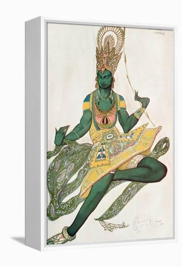 Costume Design for Nijinsky (1889-1950) for His Role as the 'Blue God', 1911 (W/C on Paper)-Leon Bakst-Framed Premier Image Canvas